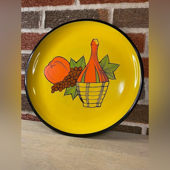 Vintage Japan Serving Tray‎ Yellow Grapes Wine MCM - Picture 7 of 7